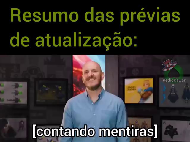 Resumo das prévias de atualização contando mentiras iFunny