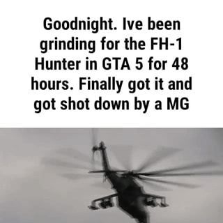 Goodnight Ive Been Grinding For The Fh 1 Hunter In Gta 5 For 48 Hours Finally Got It And Got Shot Down By 3 Mg