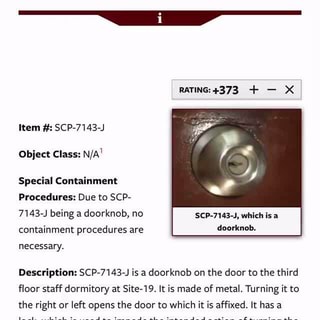 SCP-7143-J - The Doorknob (TikTok Variant)