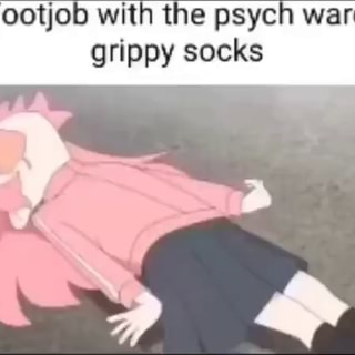 Footjob with the psych ward grippy socks - iFunny