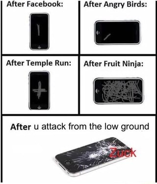 after facebook after angry birds after temple run after fruit ninja after u attack from the low ground ifunny ifunny