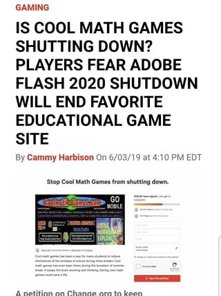 Is Cool Math Games Shutting Down Players Fear Adobe Flash 2020