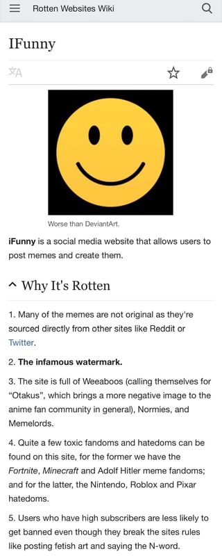 Rotten Websites Wiki Q Ifunny Ifunny Is A Social Media Website