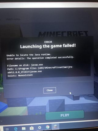minecraft launcher says unable to locate java runtime