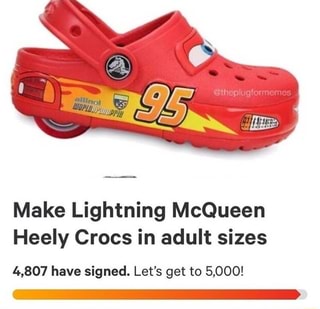 adult sized lightning mcqueen crocs