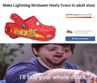 lightning mcqueen crocs size 12