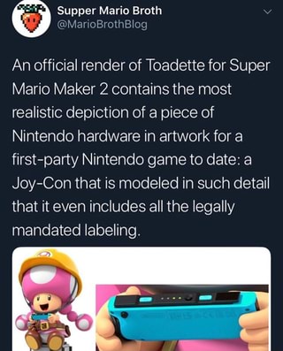 320px x 397px - An official render of Toadette for Super Mario Maker 2 ...