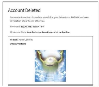 Roblox Account Deleted Photo
