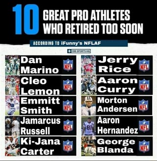 NFL players that retired way too early CALVIN JOHNSON BARRY SANDERS ANDREW  LUCK PATRICK WILLIS LUKE KUECHLY TOM BRADY - iFunny Brazil