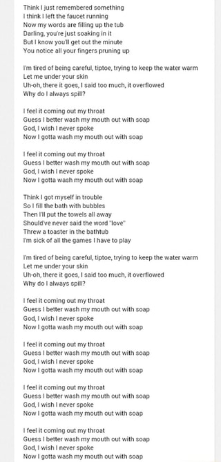 Think I Just Remembered Something Lthink I Left The Laucet Running Now My Words Are Filling Up The Tub Darling You Re Just Soaking In It But I Know You Ll Get Out The ifunny