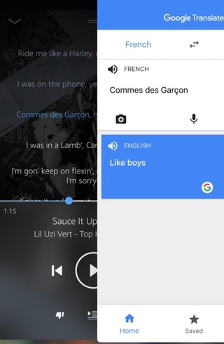 comme des garcons in english google translate