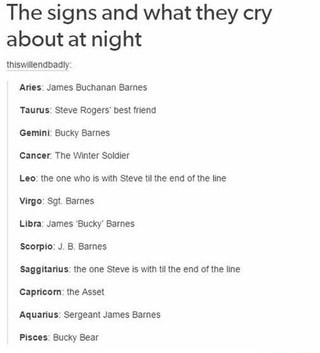 The Signs And What They Cry About At Night Miswillendbadly Aries