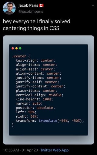 center justify text css