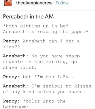 Theolympiancrew Follow Percabeth in the AM *both sitting up in bed ...