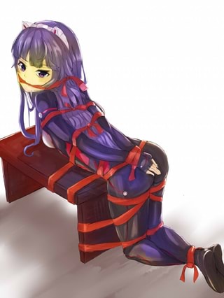 Anime girl tied to chair