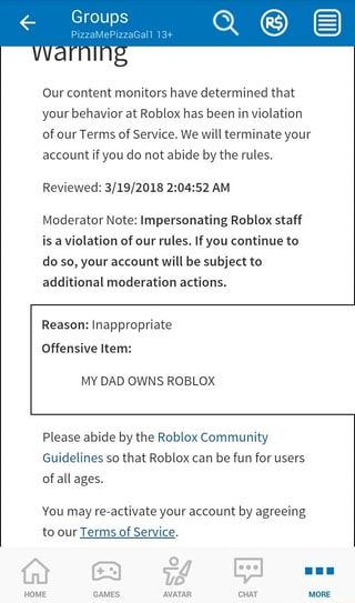 Our Content Monitors Have Determined That Your Behavior At Roblox