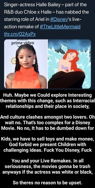Singer-actress Halle Bailey - part of the R&B duo Chloe x Halle - has ...