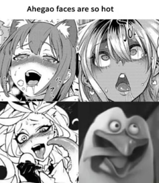 prompthunt: meme of an anime girl doing the ahegao face. Her head is way  too wide and her eyes are too small. Funny, trending on 9gag