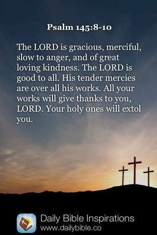 Psalm 145:8-10 The Lord Is Gracious, Merciful, Slow To Anger, And 