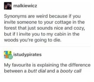 Synonyms Are Weird Because If You Invite Someone To Your Cottage