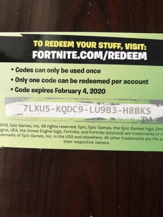 To Redeem Your Stuff Visit Fortnite Com Redeem Codes Can Only Be