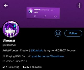 Sheaowo Artist Content Creator I Kotakaio Is My Non Roblox Account C Playing Roblox Youtube Com C Sheanorse Ifunny - roblox camera issues reddit