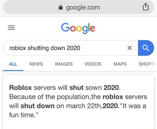 Will Roblox Shut Down 2020