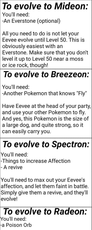To Evolve To Mideon You Ll Need An Everstone Optional All You