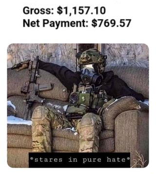 Gross: $1,157.10
Net Payment: $769.57