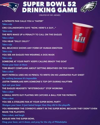 Super Bowl 52 Drinking Game Created By Nfl Memes A