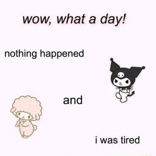 Wow, what a day! nothing happened i was tired - iFunny :)