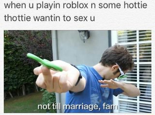 When U Playin Roblox N Some Hottie Thottie Wantin To Sex U - farn roblox