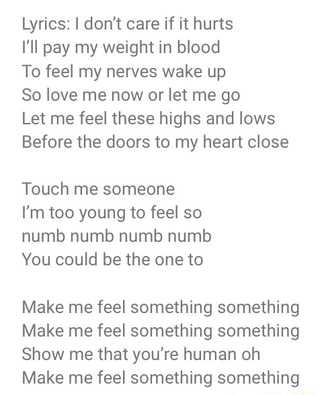 Lyrics I Don T Care If It Hurts I Ll Pay My Weight In Blood