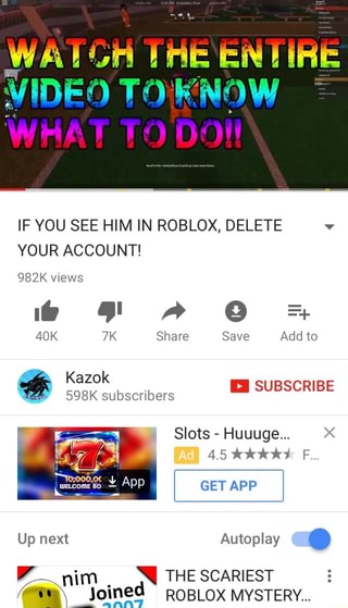 To If You See Him In Roblox Delete V Your Account ª Lojggg Roblox Mystery 40k Share Save Add Ifunny - kazok roblox account