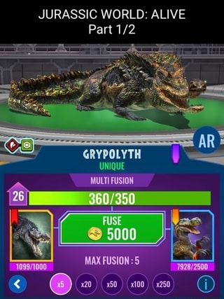 JURASSIC WORLD: ALIVE GRYPOLYTH Hybrid Class: Unique Part RESISTANCES ...