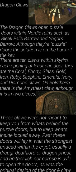 The Dragon Claws Open Puzzle Doors Within Nordic Ruins Such