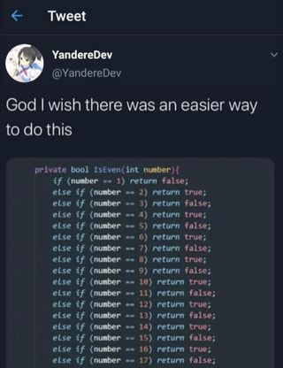 Tweet , YandereDev @YandereDev God I wish there was an easier way to do ...