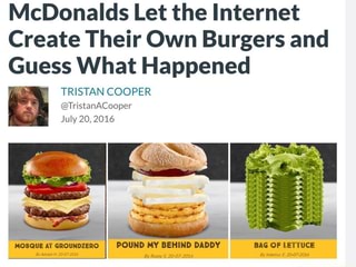 Mcdonald S Let The Internet Design Burgers Bad Idea Imgur