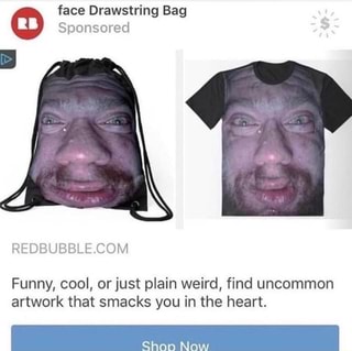 face drawstring bag