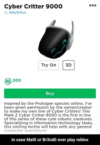 Cyber Critter 9000 Roblox