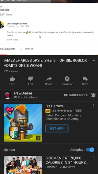 James Charles Opsie Shane Op Sie Roblox V Admits Opsie Woah Ifunny - autoplayer roblox