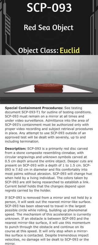Scp 093 Red Sea Object Object Class Euclid Special Containment