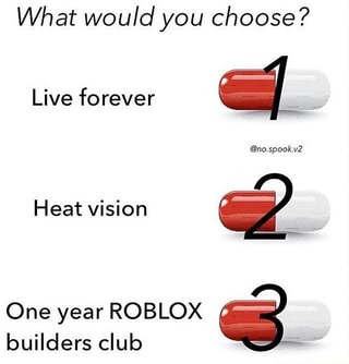 What Would You Choose One Year Roblox Builders Club ªbª Ifunny