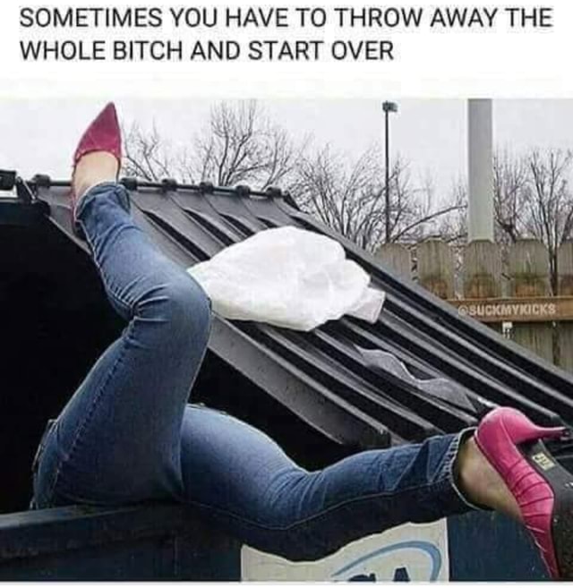 SOMETIMES YOU HAVE TO THROW AWAY THE WHOLE BITCH AND START OVER