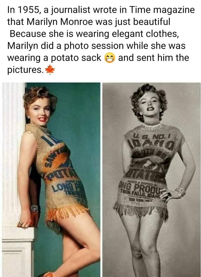 When Marilyn Ditched High Fashion for a Potato Sack – The Marilyn Report