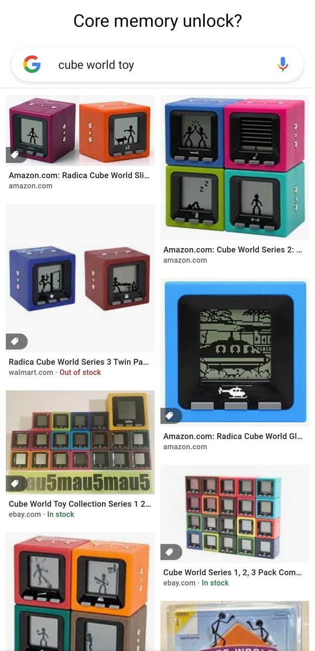 Core memory unlock? cube world toy Radica Cube World Sli