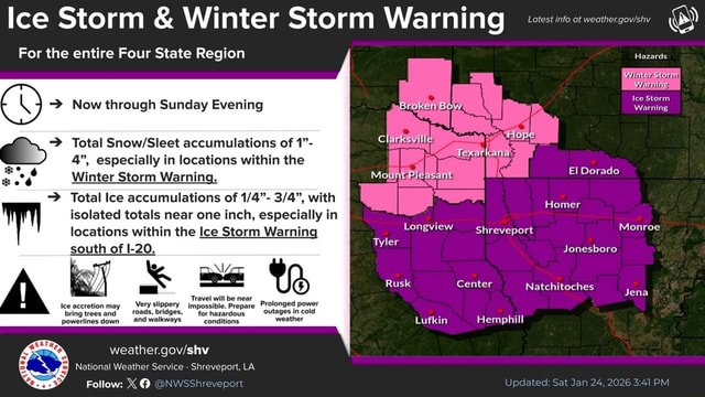 Ice Storm & Winter Storm Warning For the entire Four State Region Now ...