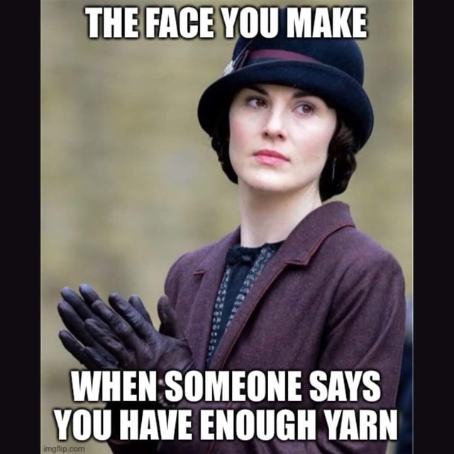 THE FACE YOU MAKE WHEN SOMEONE SAYS YOU HAVE ENOUGH YARN iFunny