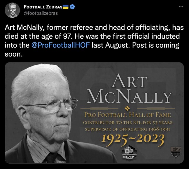 NFL Hall Of Fame Referee Art McNally Dead At 97