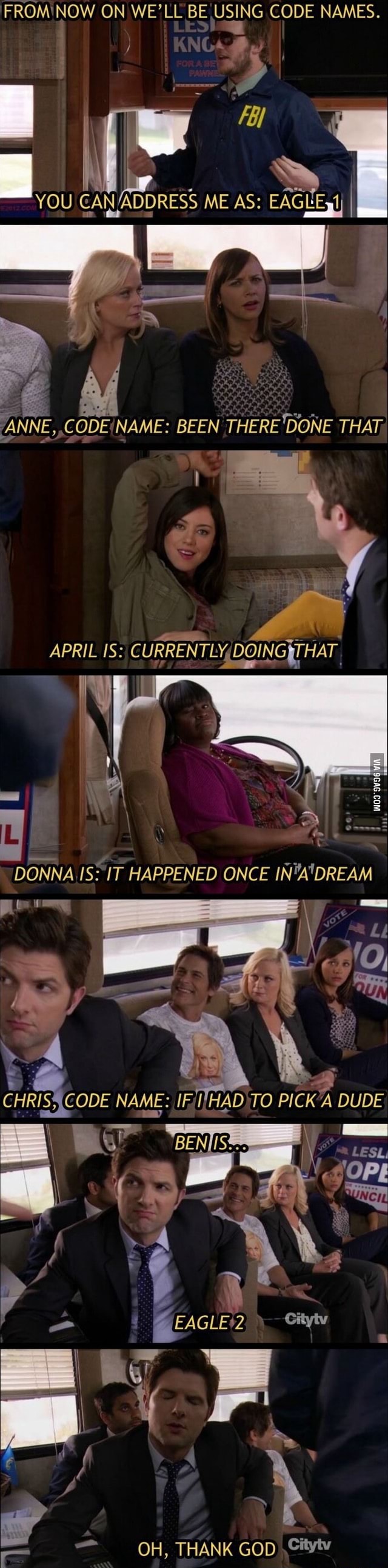 We Are Using Code Names FROM NOW ON WE'LL BE USING CODE NAMES. I CANA ANNE, CODE NAME: BEEN ...